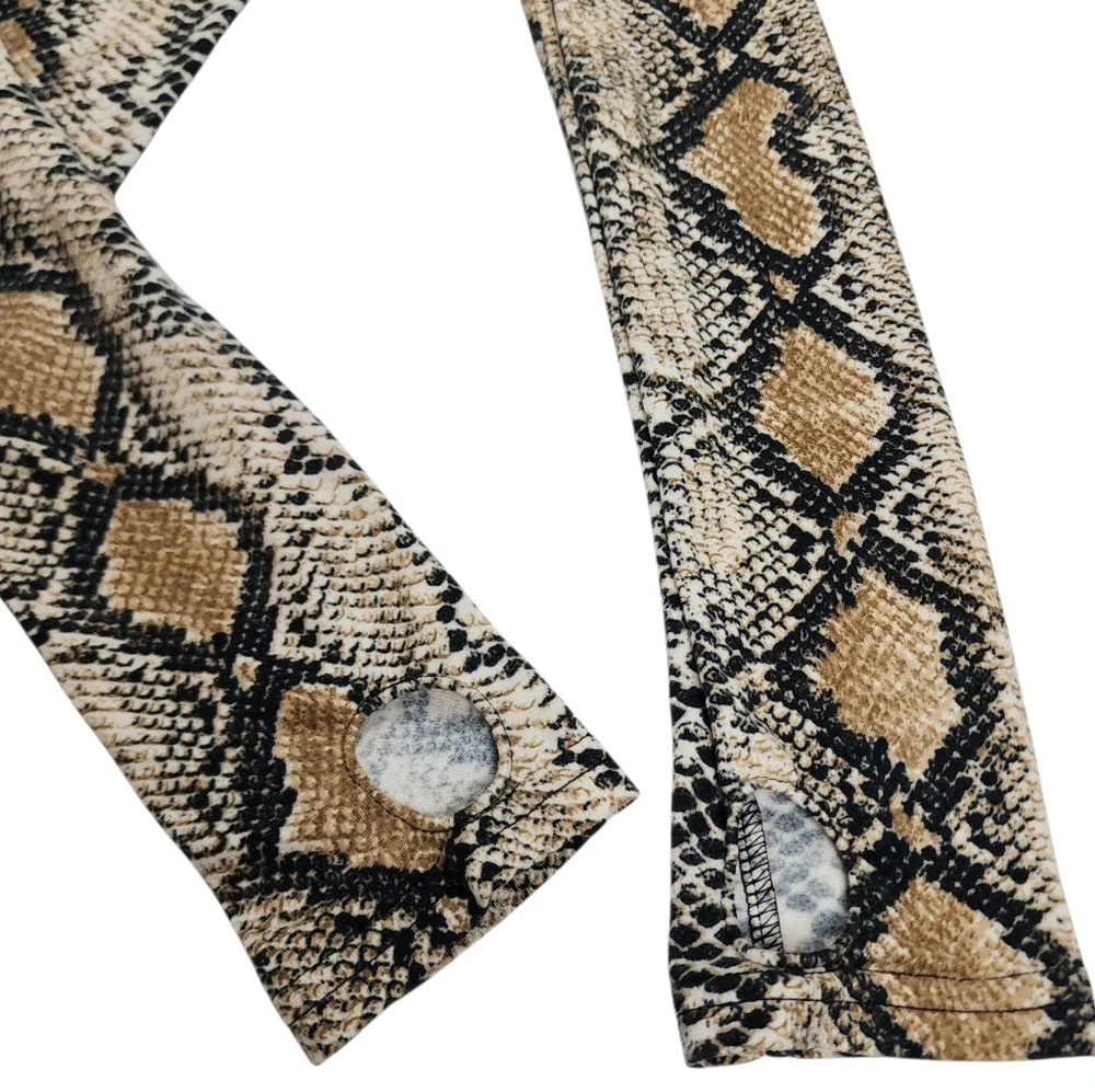 I.AM.GIA Kenzie Snakeskin Bodysuit Long Sleeve Mock Neck Size Small - Picture 8 of 14